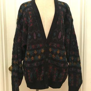Cute and Cozy Mulit-Colored 80's Cardigan